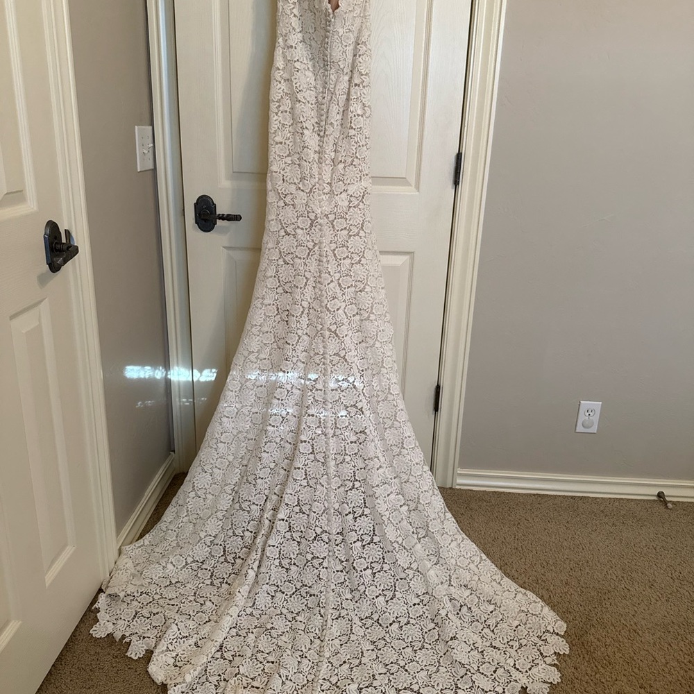 Signature Blush and White Lace Bridal Gown